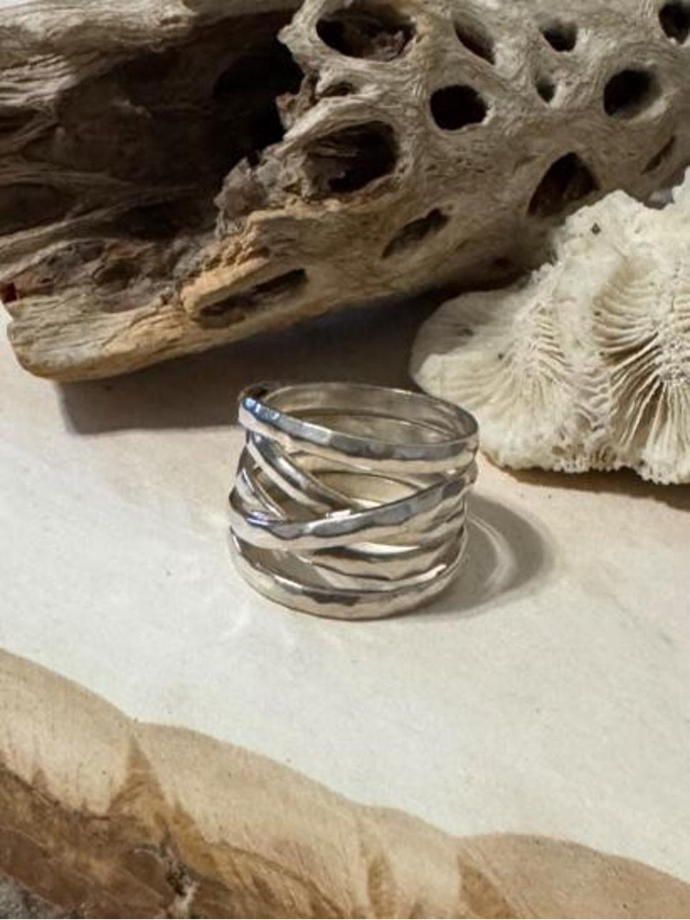 Silpada Wrapped Up Overlapping Textured Band Ring 925 Sterling Silver Sz 8